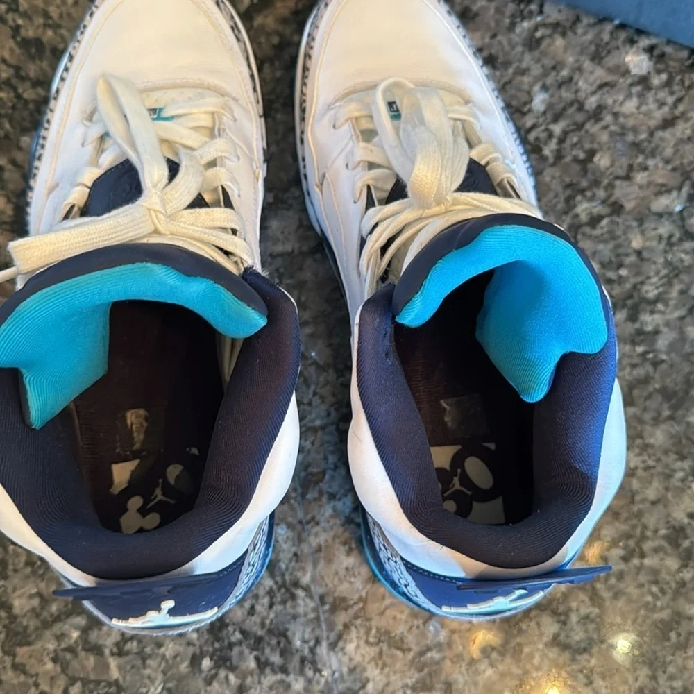 Air Jordan son of low Mars Hornets White and Blue Sneakers EUC 10.5